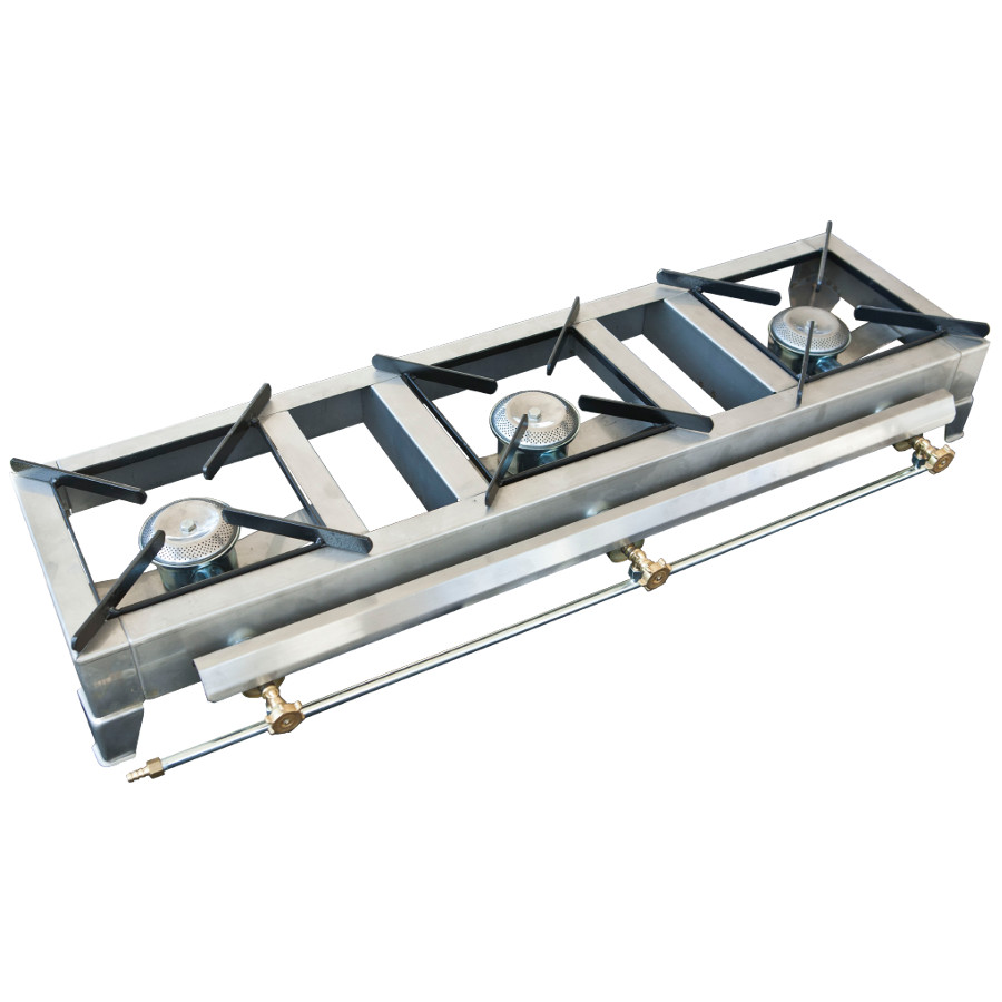 Φλόγιστρο Εστία Αερίου-υγραερίου 3πλή Βαρέως Τύπου ανοξείδωτη