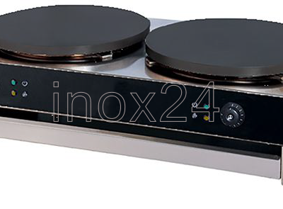 Kρεπιέρα ηλεκτρική διπλή με θερμοθάλαμο και inox αντίσταση 2x Ø40cm CR40-2