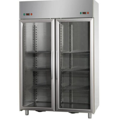 Ψυγείο θάλαμος συντήρησης και κατάψυξης με 2 ξεχωριστά ψυχόμενους χώρους και γυάλινες πόρτες 1420x700x2030/2100