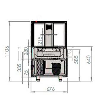 Βιτρίνα θερμαινόμενη ζαχαροπλαστείου ανοξείδωτη ύψος 120 -35% εξοικονόμηση ενέργειας ATS - Image 2