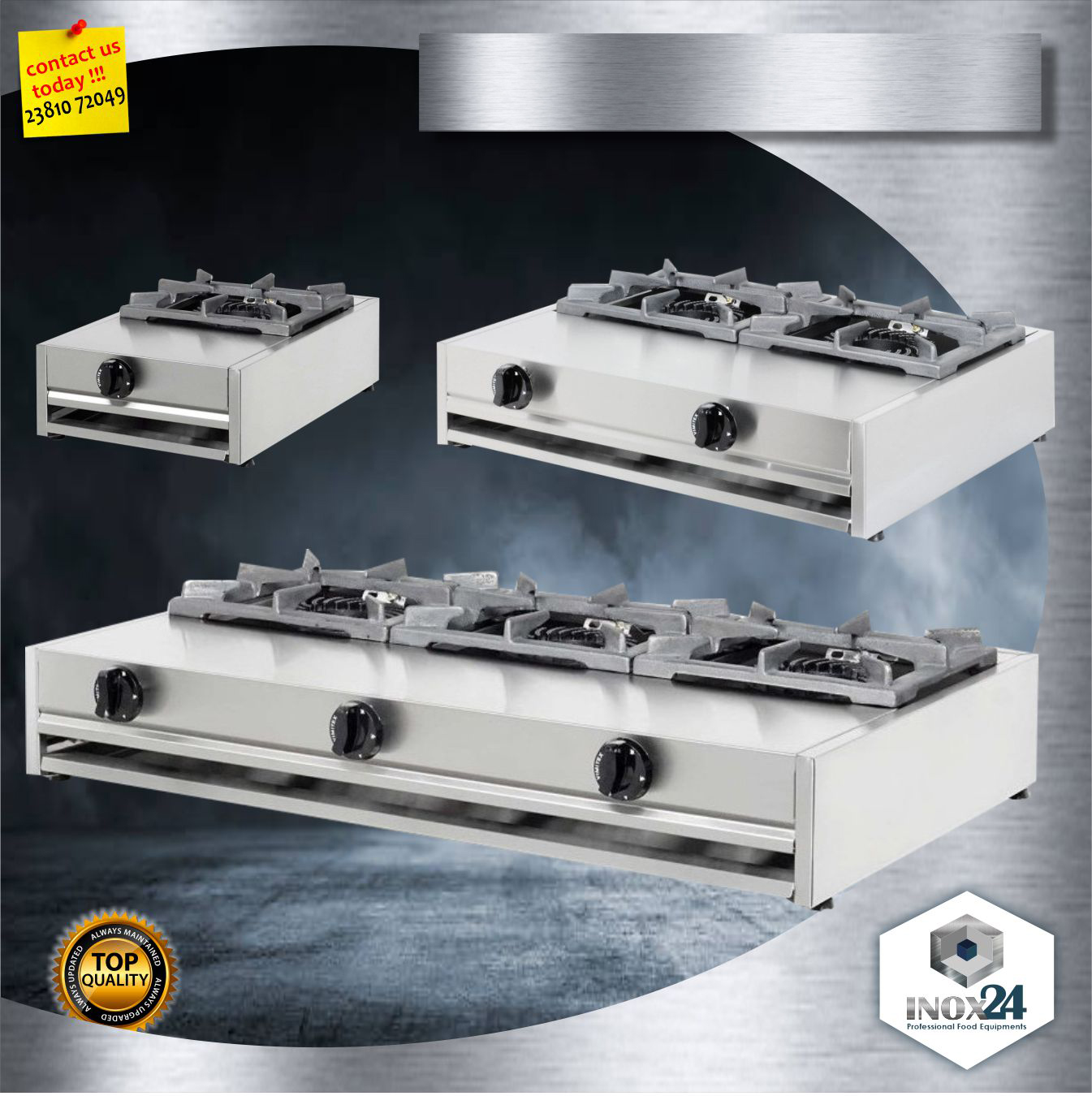 Εστία υγραερίου επιτραπέζια με πιλότο 1, 2 ή 3 εστιών Vimitex