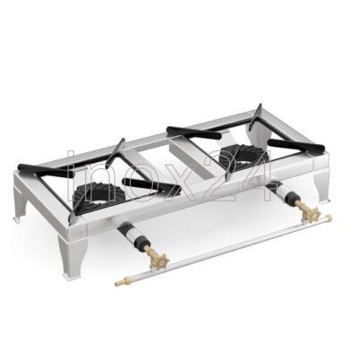 Φλόγιστρο Εστία Αερίου-Υγραερίου 2πλή Χαμηλής Πίεσης Μαντεμένιο ΙΝΟΧ