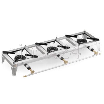 Φλόγιστρο Εστία Αερίου-Υγραερίου 3πλή Χαμηλής Πίεσης Μαντεμένιο INOX