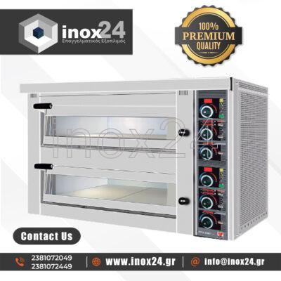 Επαγγελματικός φούρνος πίτσας ηλεκτρικός δύο επιπέδων 8 πίτσες 36 cm NORTH FPD92