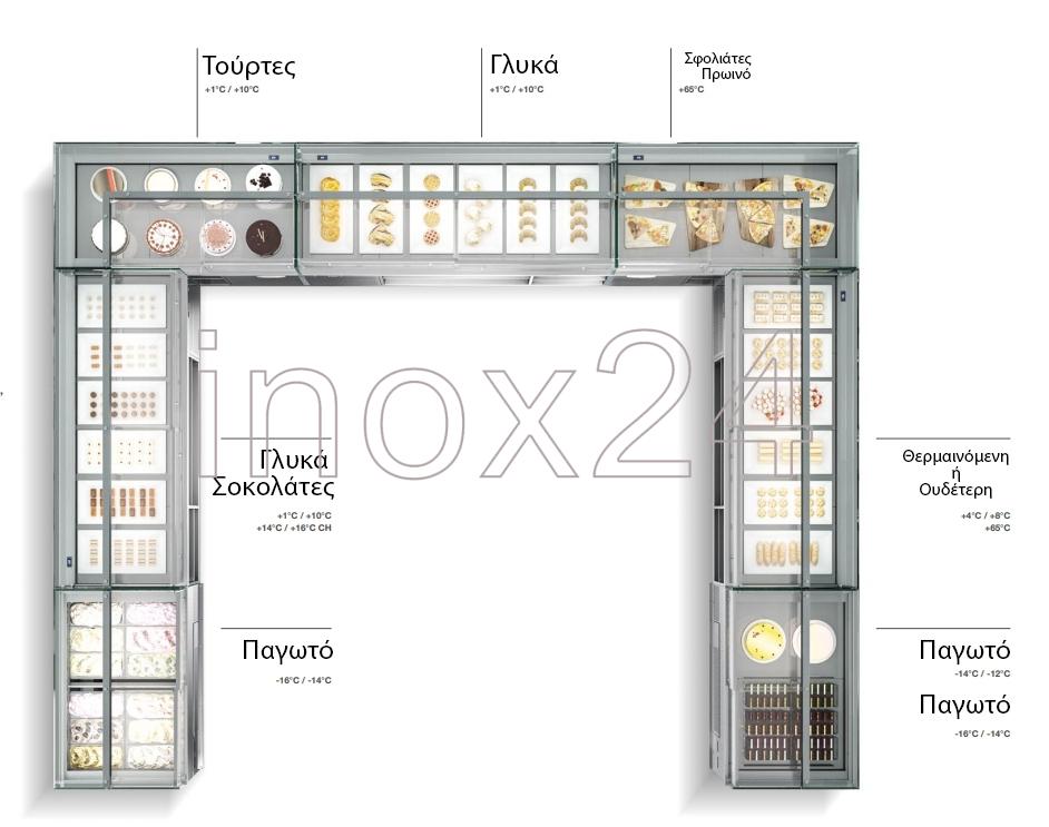 Βιτρίνα ζαχαροπλαστείου Παγωτού Κέντρου με διπλή επιλογή Θερμοκρασίας-ISA - Image 8
