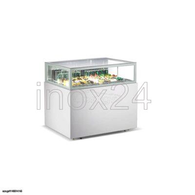 Επιδαπέδια βιτρίνα 4 όψεων με φωτισμό led
